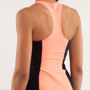 Lululemon Coral and Black Racerback Tank
